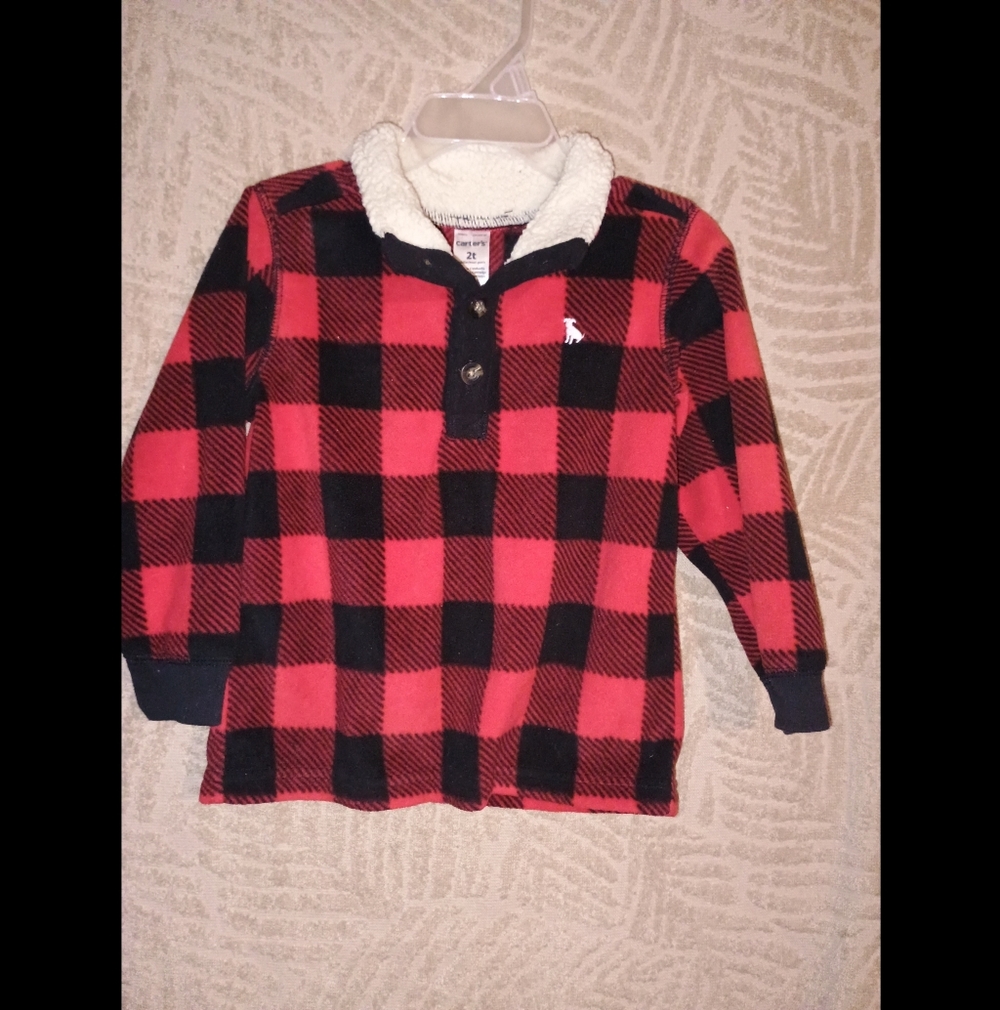 Carter’s 2T Red & Black Buffalo Plaid Flannel Shirt - Soft Lined